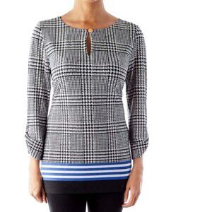 Anne Klein Black Pied de Poule Shirt